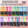 A set of multi-color acrylic painting gel pens featuring various colors like yellow, red, blue, and green.