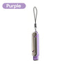 Purple USB-C male to female adapter with a foldable stand and keychain.
