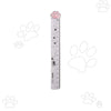 A plastic ruler shaped like a cat paw, used for measuring.