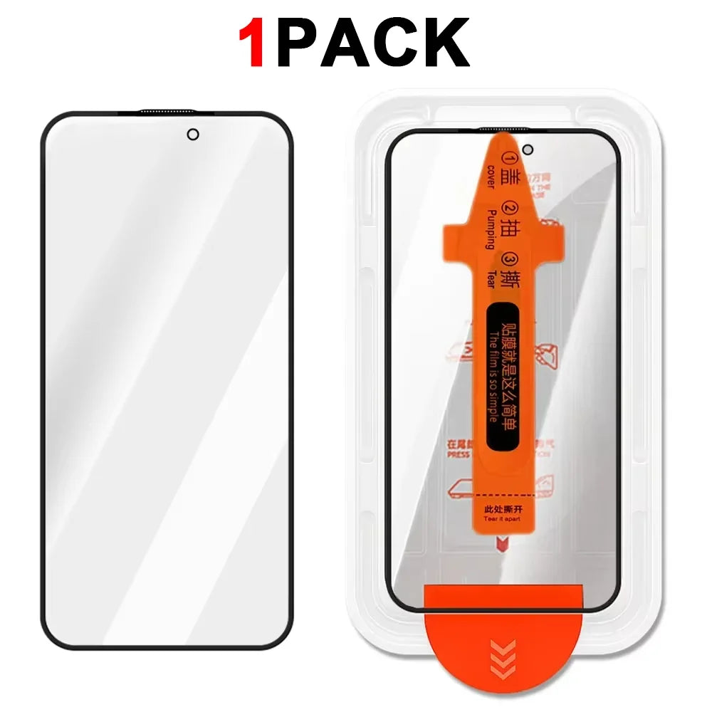 One pack of three HD tempered glass screen protectors for iPhone 17 Pro Max, 18 Pro Max, and 18 Duo devices.