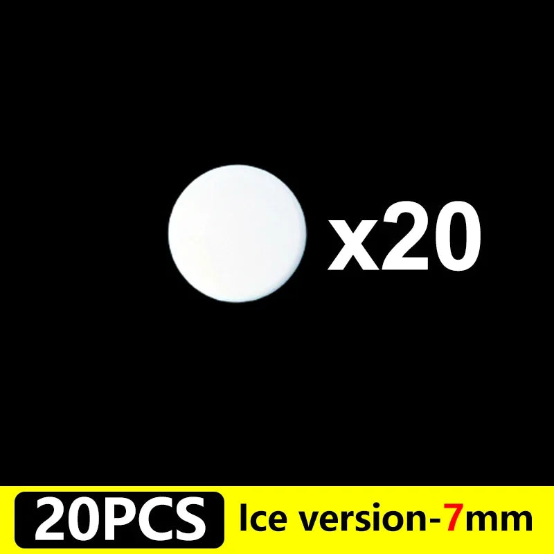 A white round PTFE glide foot for universal mouse skates, 7mm version, shown against a black background.