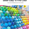 A close-up view of a set of acrylic art markers with various colors arranged in a pen cover.
