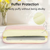 Pink padded laptop sleeve protecting a silver electronic device.
