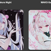 Two illustrations of MAKO-Sakura Night and MAKO-Sakura Pink characters featuring light blue and pink hair and magical themes.