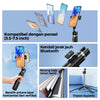 Bluetooth selfie stick tripod for phone photography showing compatibility and durability features
