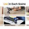 A collection of magnetic phone holders used in various scenes including makeup, fitness, tile wall, smooth desktop, and kitch