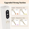 A white electric diamond painting pen showing two suction levels, Level 2 with diamonds >= 5mm and Level 1 with diamonds <= 5