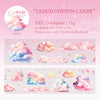 A set of pink and blue cloud pattern masking tape rolls for scrapbooking and journaling