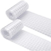 Rolls of white self-adhesive hook and loop fasteners for securing items