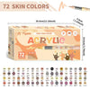 Box of Acrylic paint markers featuring 72 skin tone colors for DIY crafts and painting