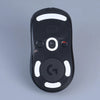 Black Logitech G PRO wireless mouse skates with white and red accents