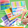 A collection of 168 colors of high-gloss acrylic marker pens and related art supplies displayed on a green background.