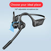 A black 142 degree adjustable microphone bar for open-ear Bluetooth headset.