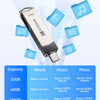A silver Kodak flash drive with various capacity options is shown against a light background.