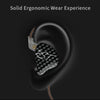 A close-up of a custom earbud or headphone component designed for a solid ergonomic wear experience.