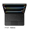 A black keyboard cover for an iPad displaying a colorful light spectrum on the screen.