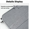 Close-up display of a gray laptop sleeve showing exquisite workmanship and neat wiring details.