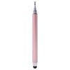 A long, slender stylus pen with a pink body and silver tip.