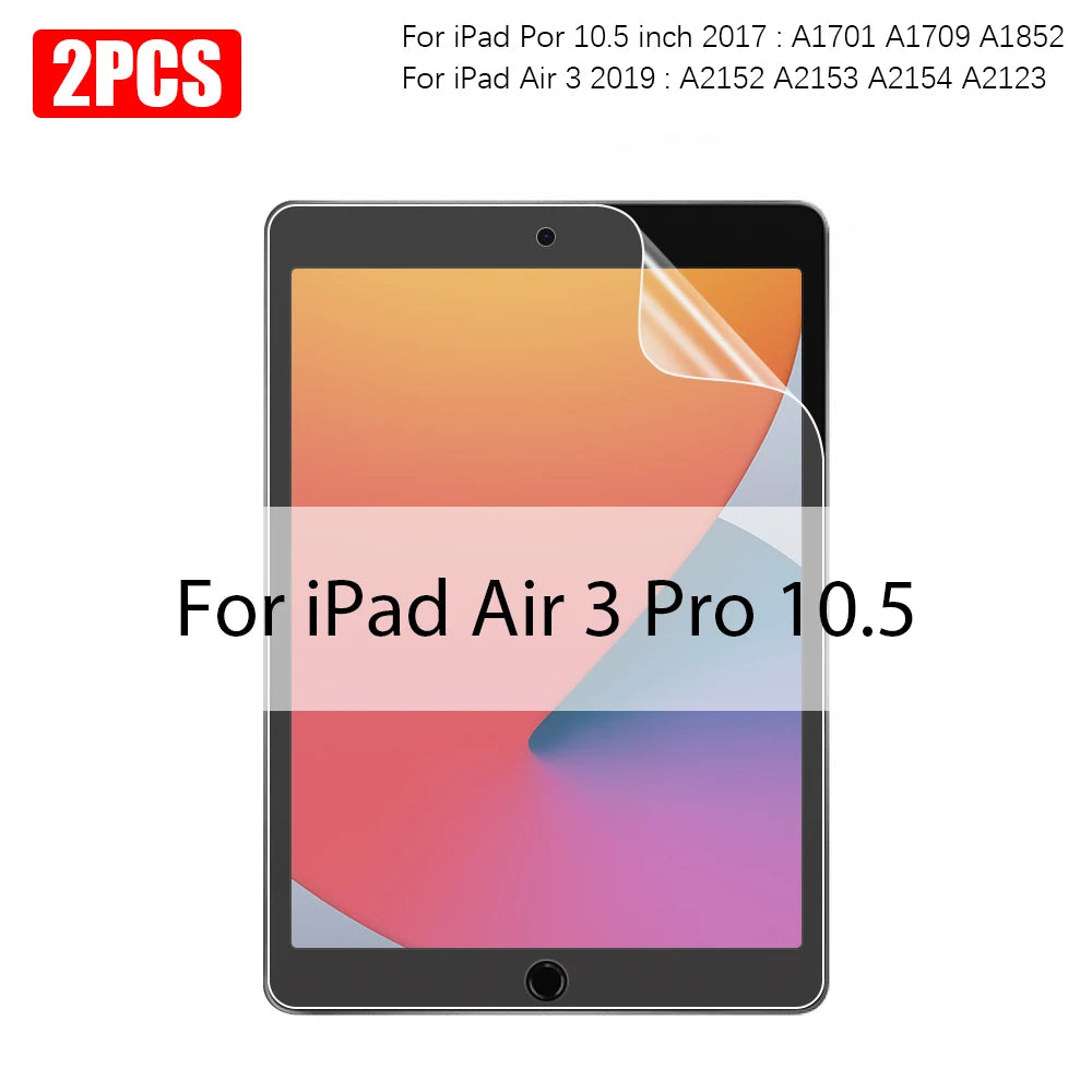 Two ultra-thin tempered glass screen protectors for an iPad Air 3 Pro 10.5 inch device.