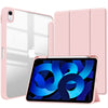 A pink Apple iPad is shown alongside its protective case and a matching pink folio cover.