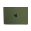 A dark olive green ultra-thin hard shell laptop case for a MacBook Pro or Air.