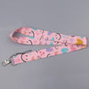 Pink and purple heart-shaped lanyard strap for badges and keys