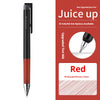 A black and red Pilot Juice Up fine point gel pen is shown with an upgraded tint nib.