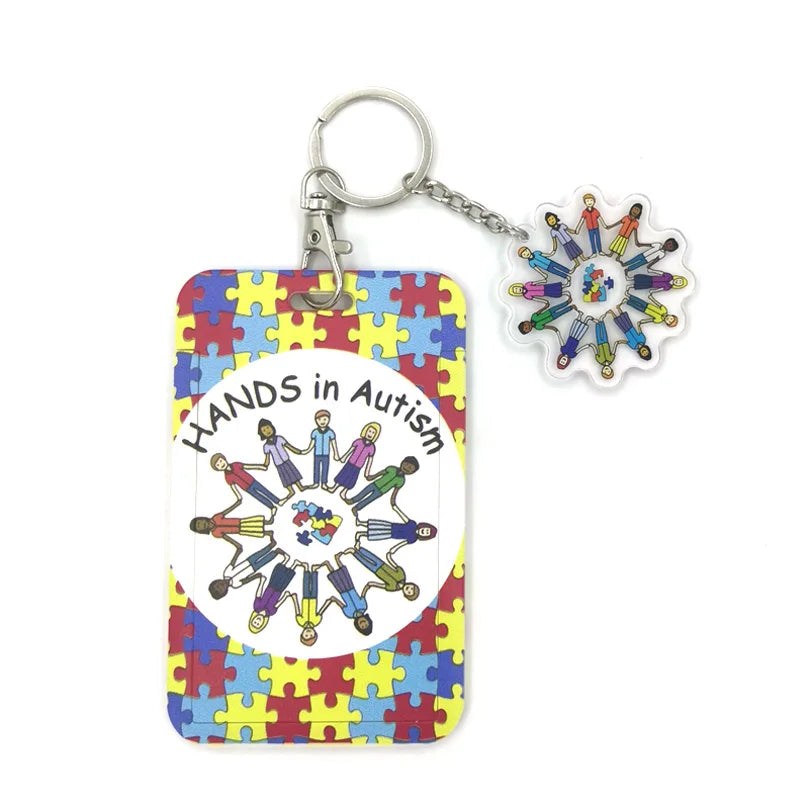 Anime-Muster-Lanyard Schlüsselring mit farbigem Puzzle-Design für Ausweise und Handys