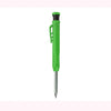 A green precision mechanical pencil with a built-in sharpener for deep hole marking.