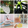 Silicone cable organizer with a zipper closure shown in various forms, including a clip and a yellow loop.