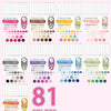 A display of 81 colors of acrylic paint marker pens in various sets for drawing, writing, and DIY projects.