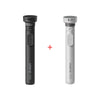 A black magnetic phone tripod with a wireless remote is shown in a vertical orientation.