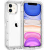 Clear shockproof case for iPhone 17 series showing a gradient of blue, purple, and orange colors.
