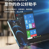 A mobile phone holder is shown with a smartphone resting on it, next to an open laptop, demonstrating its all-metal support f