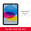A matte screen protector for the iPad 10th generation showing various color layers.