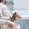 A person is holding a foldable design AI face tracking smartphone tripod with Bluetooth remote in a light beige sweater.