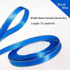 Roll of Royal Blue satin ribbon with a gold edge, measuring 6mm wide and 25 yards long.