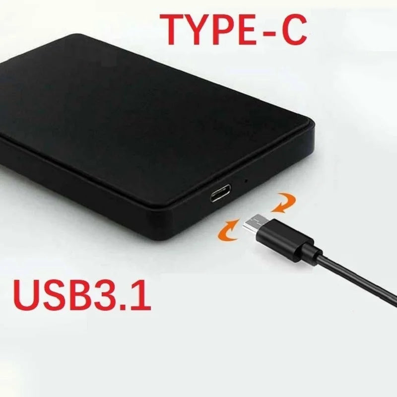 Schwarzes Type-C USB 3.1 externes Festplattenchäuse mit Kabel