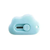 A light blue utility knife with a textured grip and a sliding blade mechanism.