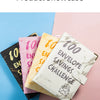 A showcase of an A5 marble budget binder with ten envelopes for a savings challenge.