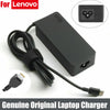 Black Lenovo laptop charger with USB-C cable and adapter shown on a white background.