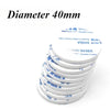 A stack of white double-sided foam mounting tape rolls with a 40mm diameter label.