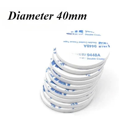A stack of white double-sided foam mounting tape rolls with a 40mm diameter label.