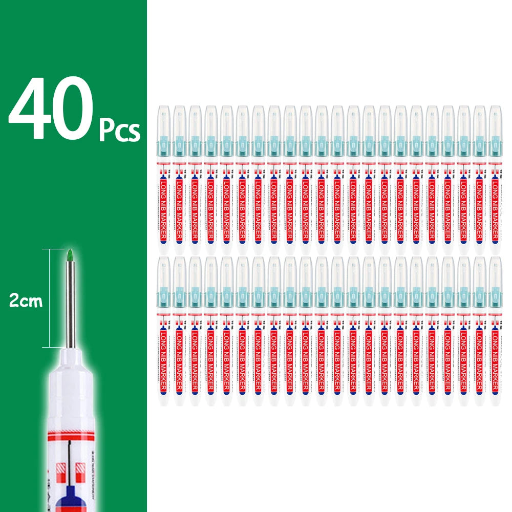 A set of 40 precision waterproof marking pens in various colors and tips, shown next to a 2cm scale.