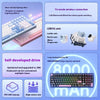 A mechanical Bluetooth wireless keyboard featuring rainbow lighting effects and a tri-mode connection with LEBOG axis switchi