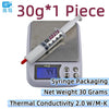 A syringe package of GD370 thermal conductive grease paste with a digital display showing 44.1