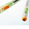 A set of color changing fidget pens showing various colors like green, orange, and pink inside clear tubes.