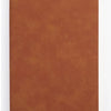 A brown leather journal or diary with a smooth texture displayed against a white background.