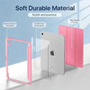 A pink protective case for an iPad is shown next to a clear acrylic board.