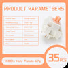 A white tactile switch is shown with technical parameters and a package of 35 pieces.